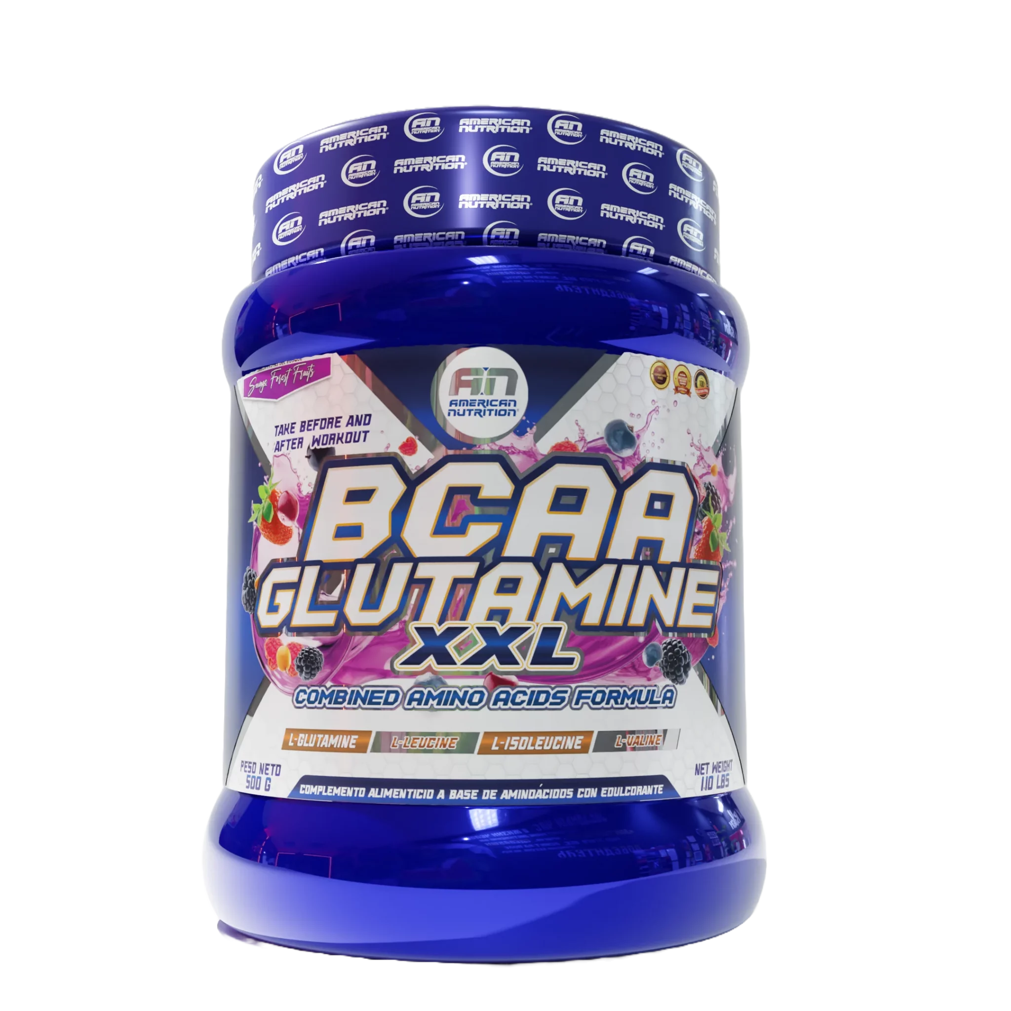 BCAA + GLUTAMINE FRUTAS DEL BOSQUE 500 GR copia